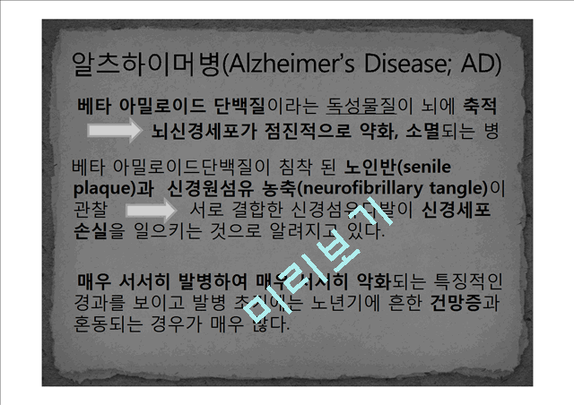 [의학,약학][의학] 알츠하이머병[Alzheimer’s Disease; AD]에 관해   (2 )